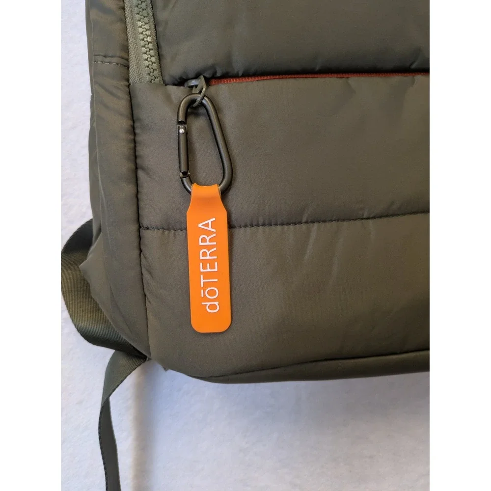 doTERRA Olive Green Quilted‎ Puffer Backpack Laptop Bag